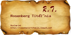 Rosenberg Titánia névjegykártya